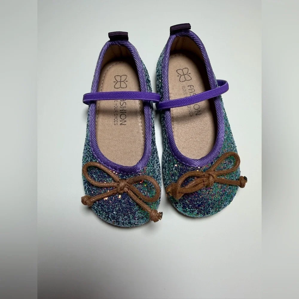 Kids Toddler Glitter Ballet Flats Size 23 (7C)